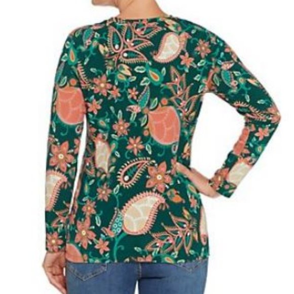 Denim & Co Printed Perfect Jersey Round Neck Top - Picture 2 of 2